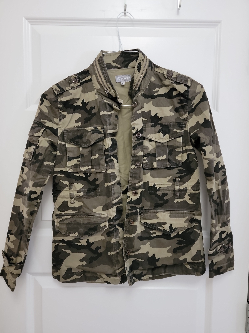 Tractr Kids' Girls Size XL Camouflage Military Field Jacket.